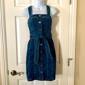 White House Black Market Button Up Jean Sundress with adjustable straps! Size 4